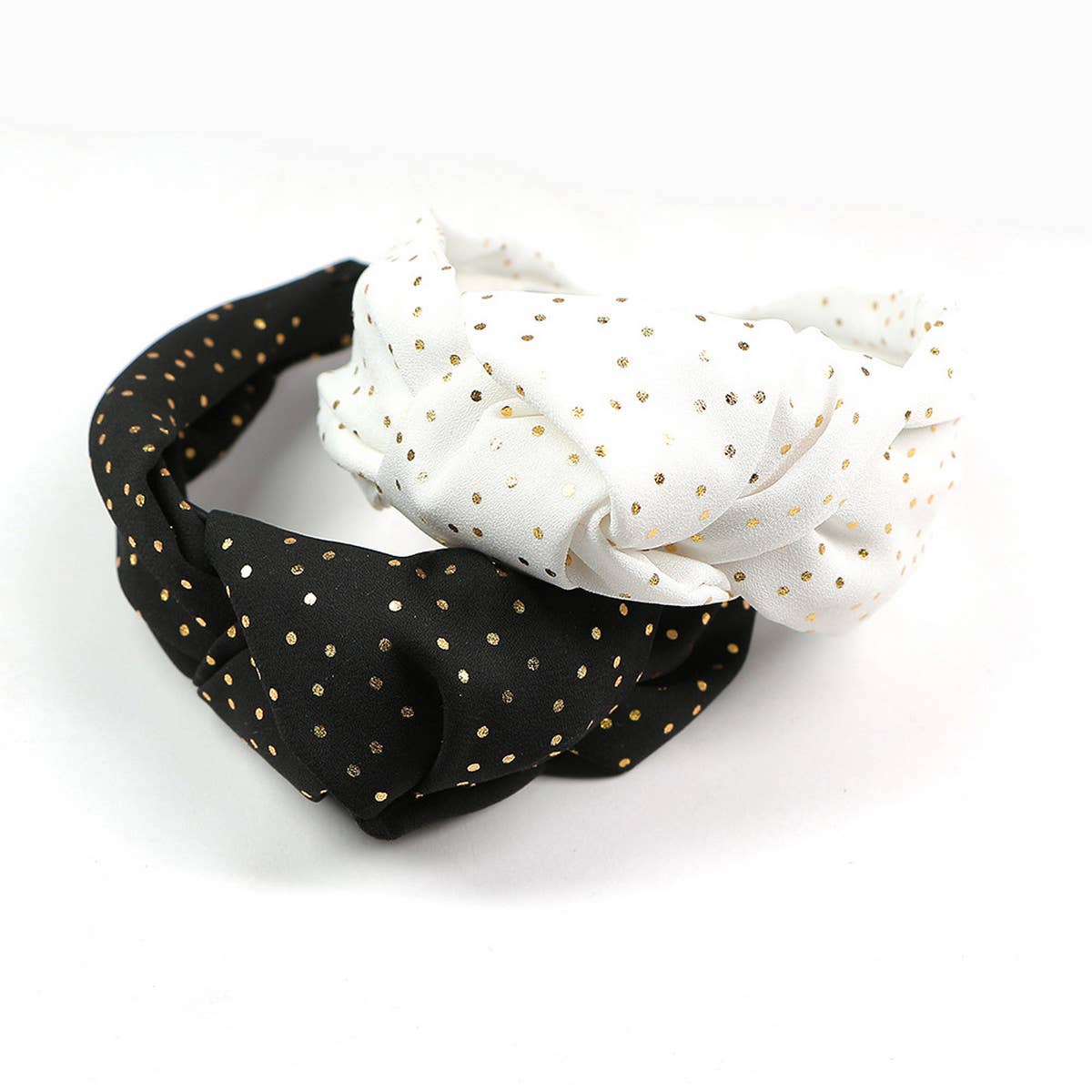 NEW POLKA DOT KNOTTED WIDE BRIMMED HEADBAND_CWAHA0988