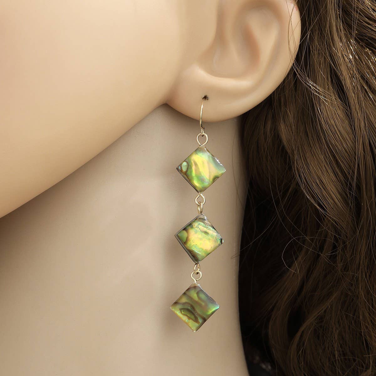 FASHIONABLE ABALONE DIAMOND TASSEL EARRINGS_CWMM4341