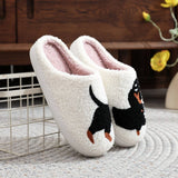 POPULAR DACHSHUND EMBROIDERED COTTON SLIPPERS_CWSHS0769