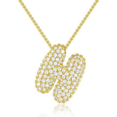 FASHIONABLE PENDANT NECKLACE ZIRCONIA LETTERS_CWMM5868