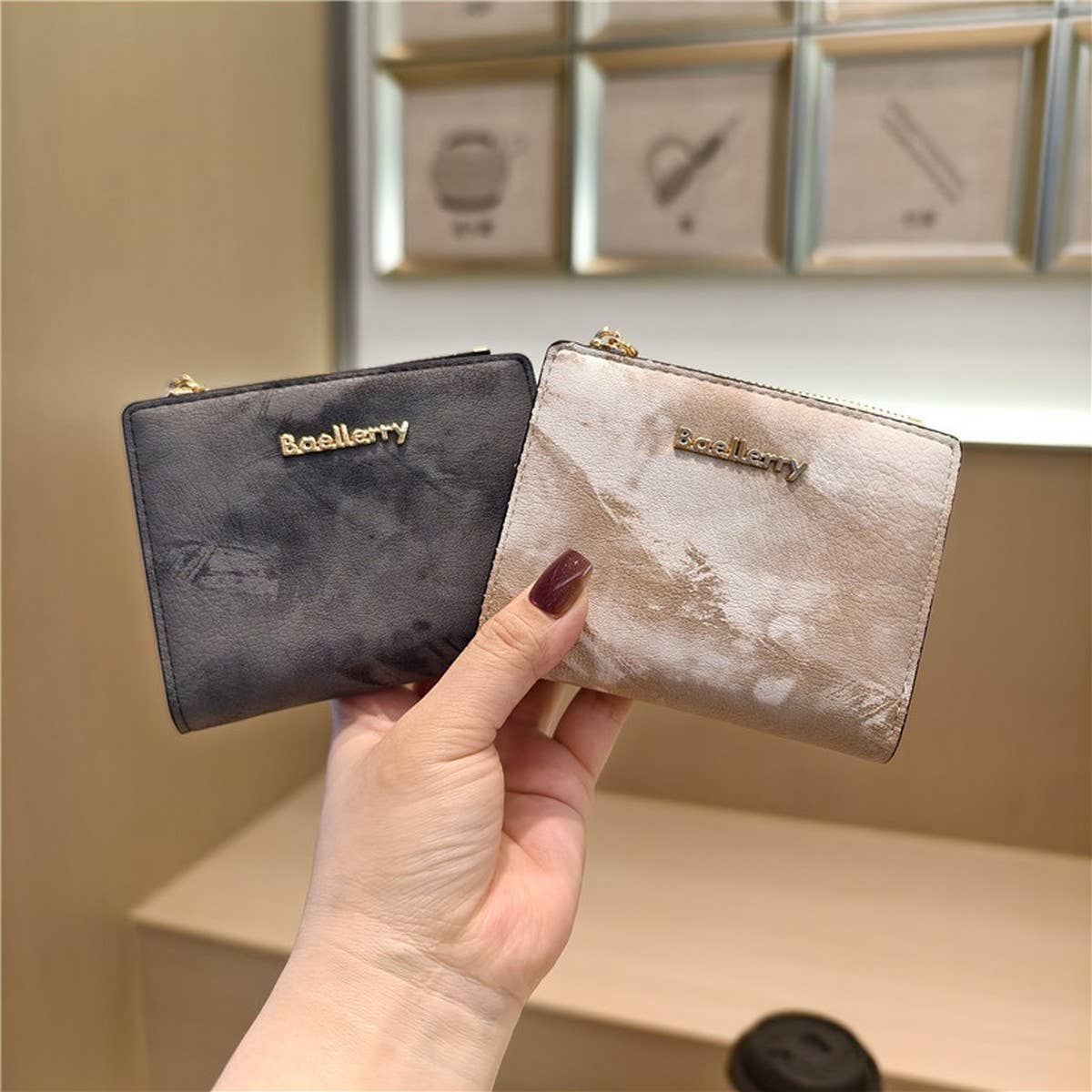 New Soft Pu Ink Painting 2-Fold Wallet_Cwab06273