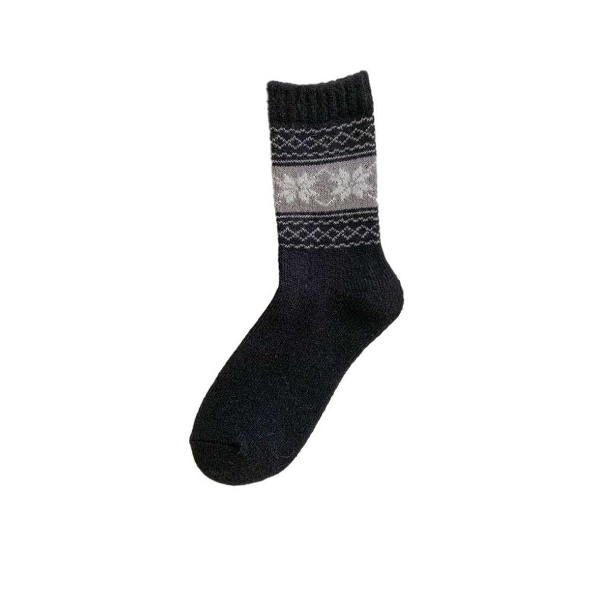 Womens Thick Wool Slouchy Retro Crew Socks_Cwms03286