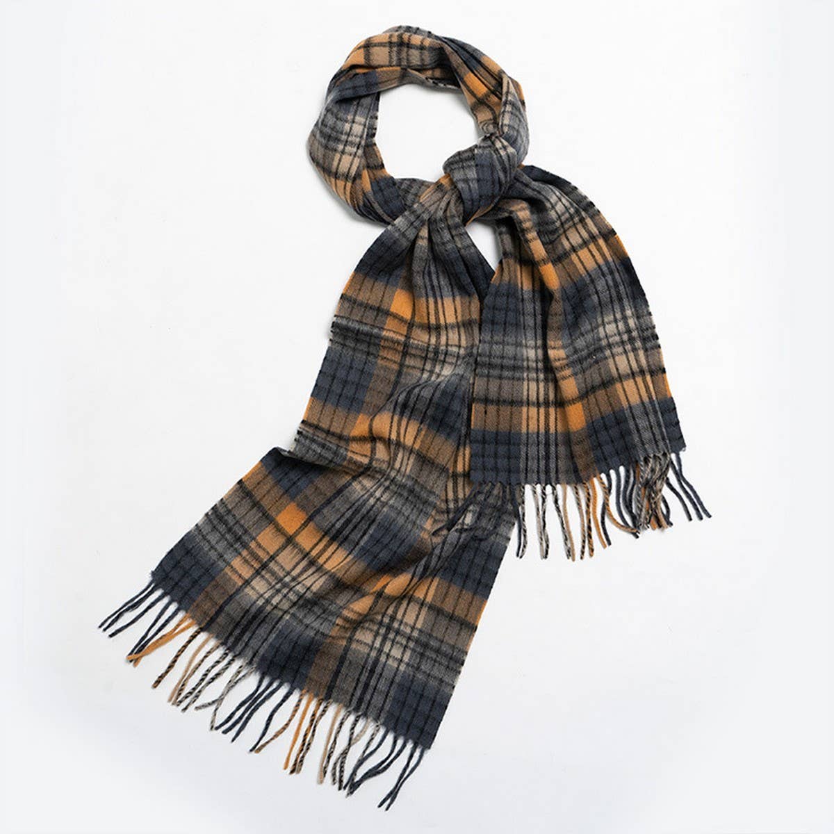 NORDIC PLAID WOOL SCARF WARM WINTER COUPLE WRAP_CWASC2357