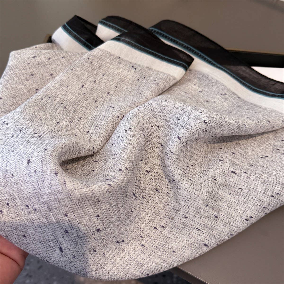 Fresh Herringbone Textured Satin Scarf_Cwasc03314