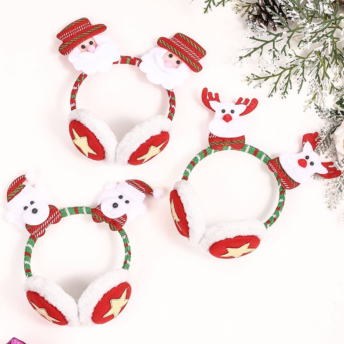 CHRISTMAS DECORATIONS CARTOON EARMUFFS HAIRPIN_CWAHA3378