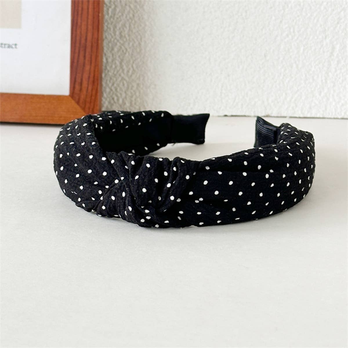 2025 New Black White Polka Dot Headband Chic_Cwaha07522