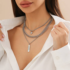 SIMPLE MULTI LAYER CHAIN NECKLACE_CWAJE1129