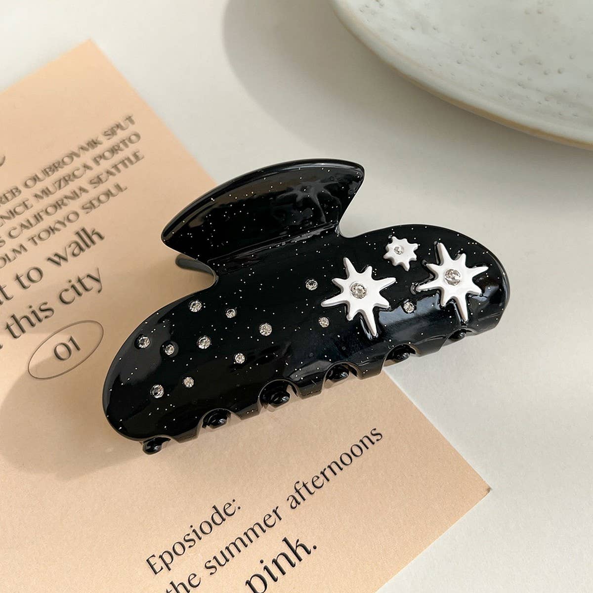 LEMON YELLOW ACETATE HAIR CLAW BACK BUN CLIP_CWAHA5971