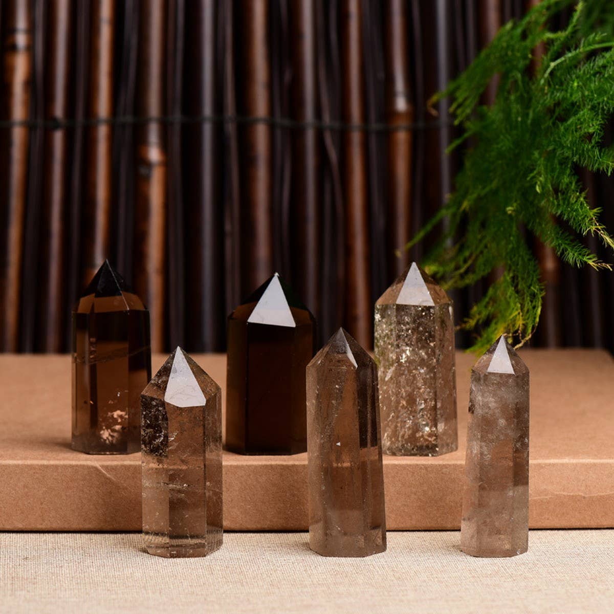 SMOKY QUARTZ CRYSTAL POINT TOWER_CWMM8106