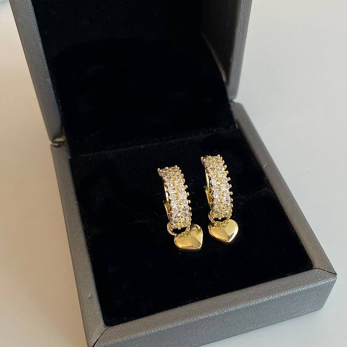 Valentines Day Zircon Heart Earrings For Women