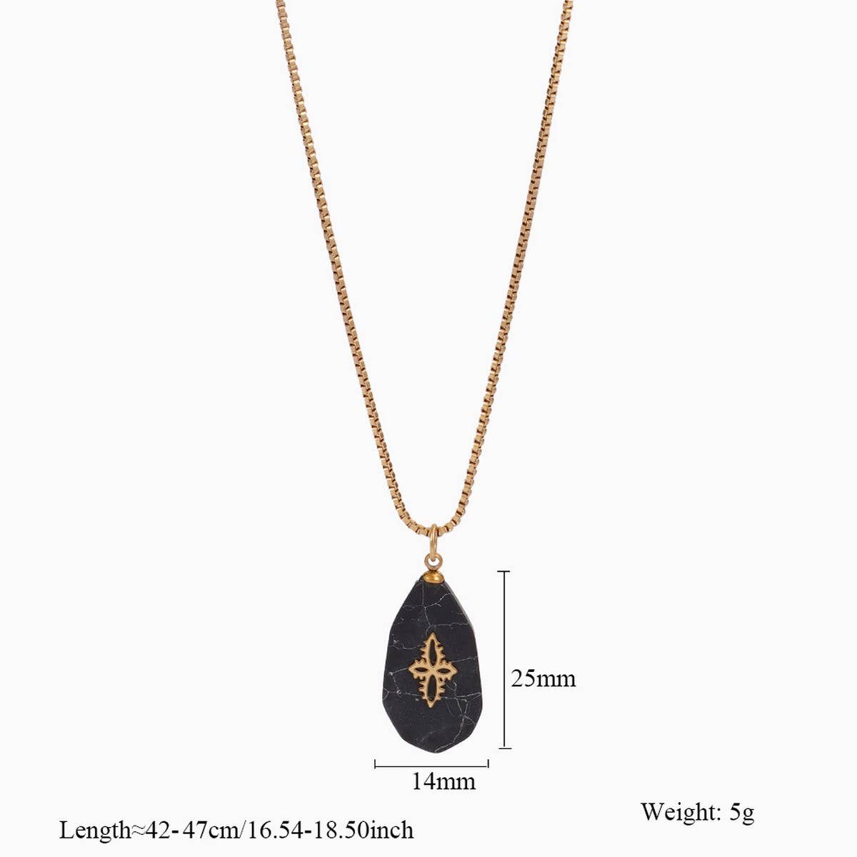 Vintage Steel Necklace Earrings With Stone_Cwmm8847