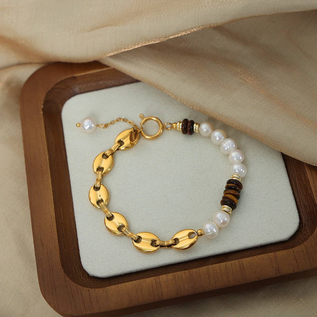 PEARL NATURAL STONE AGATE NECKLACE BRACELET_CWAJE1078