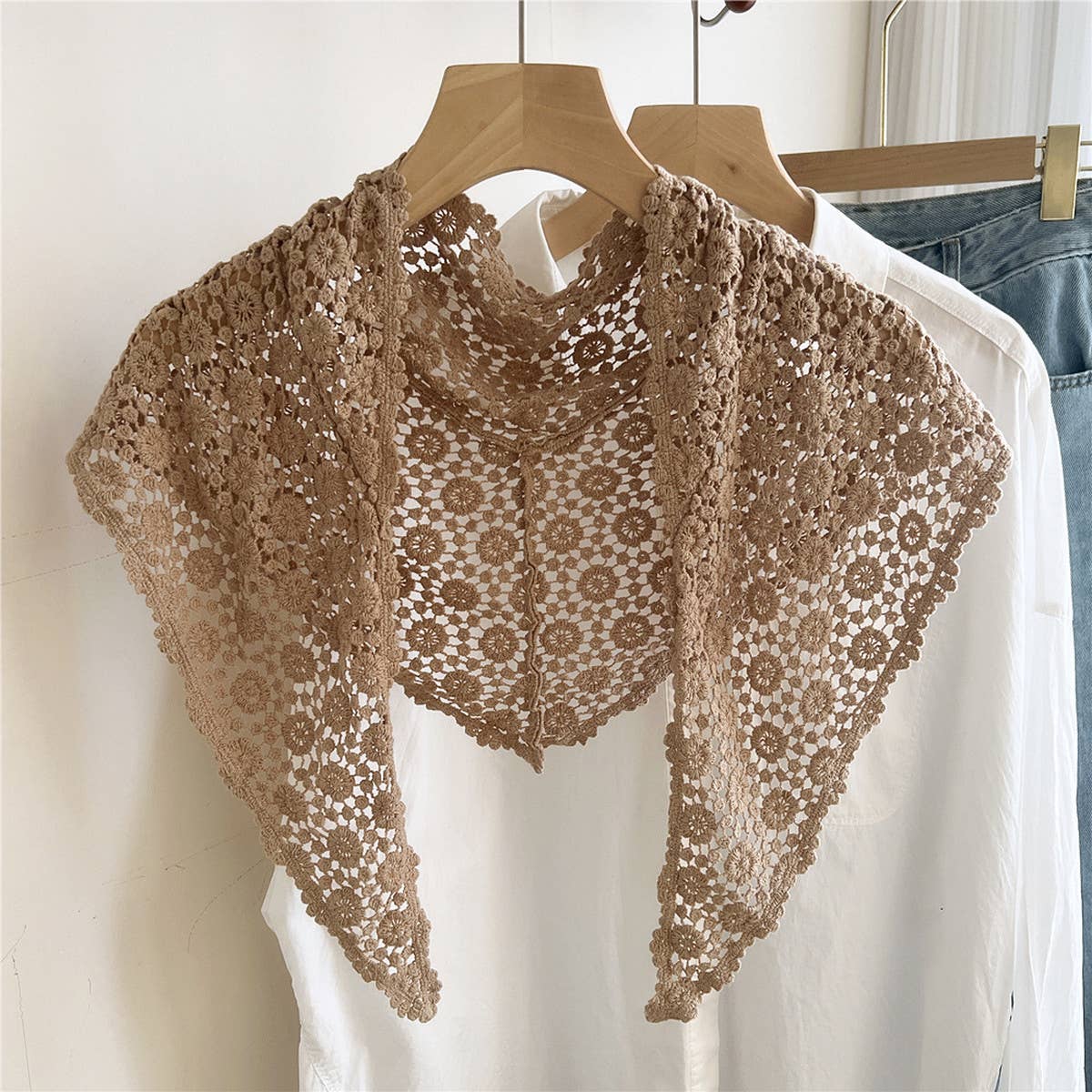 BOHO COTTON TRIANGLE SCARF SUMMER NECK WRAP_CWASC0842