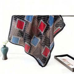 Vintage Paisley Herringbone Linen Neck Scarf_Cwasc03427