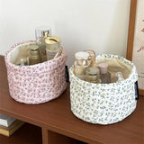 Quilted Floral Bucket Makeup Bag Travel Organizer_Cuab00700