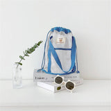 MESH DRAWSTRING BEACH BAG BREATHABLE STORAGE BAG_CWAB1925