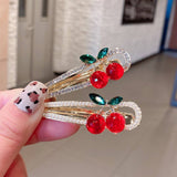 CHERRY PEARL DUCKBILL HAIR CLIP SPARKLY SIDE CLIP_CWAHA4773