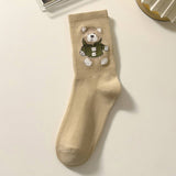 CUTE CARTOON BEAR WOMENS MID LENGTH SOCKS_CWMS1117