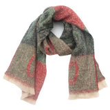 LETTER JACQUARD SCARF WINTER SHORT FRINGE WRAP_CWASC0863