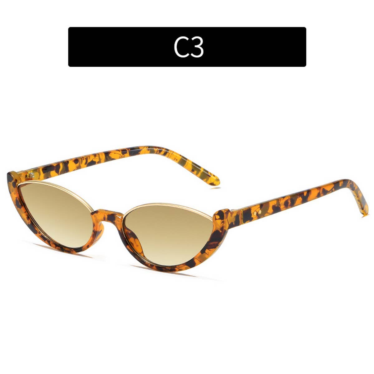 NEW HALF FRAME CAT EYE STREET STYLE SUNGLASSES_CWASG0386