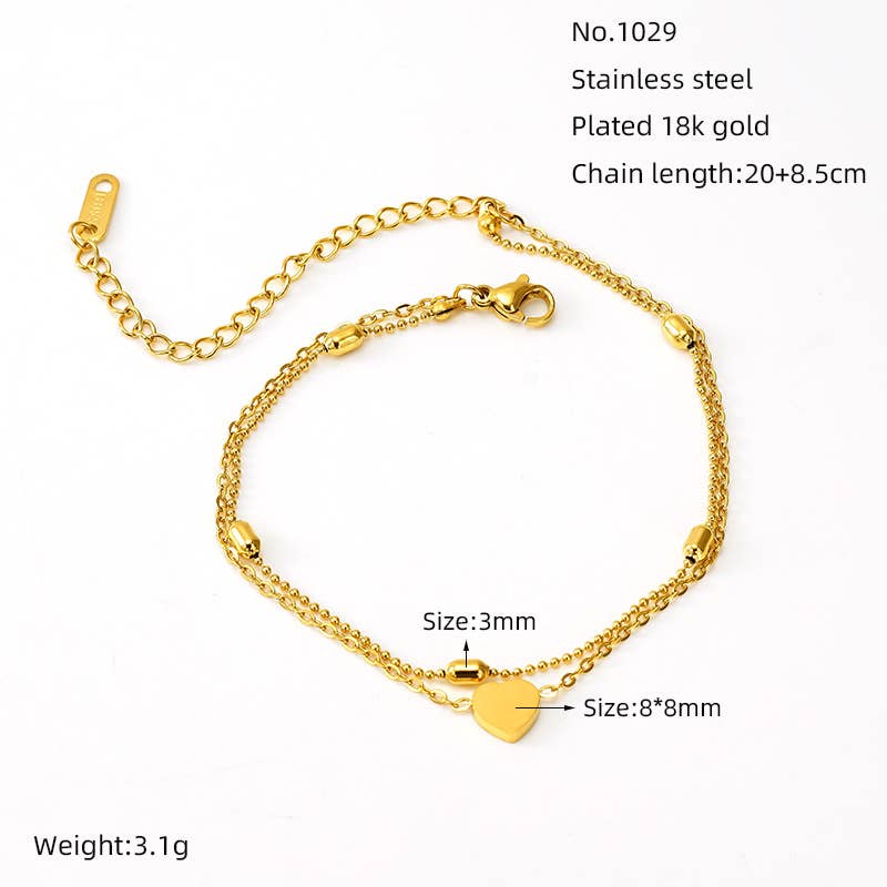 18K Simple Fine Women'S Stainless Steel Anklet_Cwaje2748
