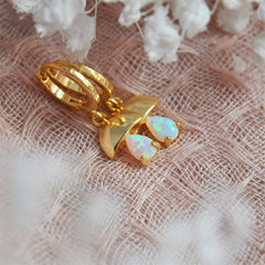 LOCK CHARM OPAL DROP EARRINGS COLORFAST JEWELRY_CWAJE5109