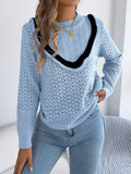 Wooden Ear Side Long Sleeve Hollow Sweater