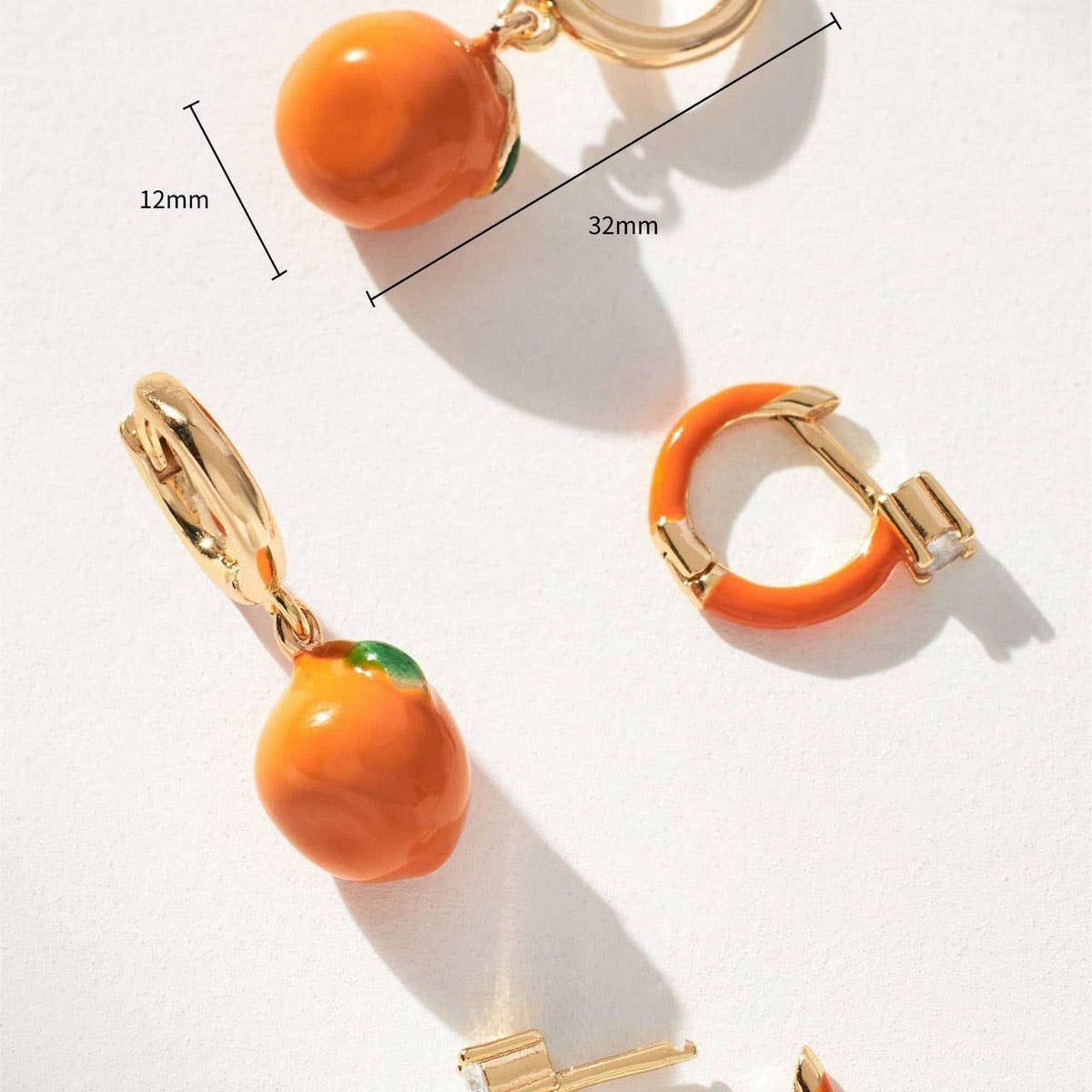 COLORFUL FRUIT ZIRCON EARRINGS STAINLESS STEEL_CWAJE4980