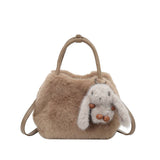 FAUX RABBIT FUR FLUFFY HANDBAG WOMEN SHOULDER BAG_CUAB00570