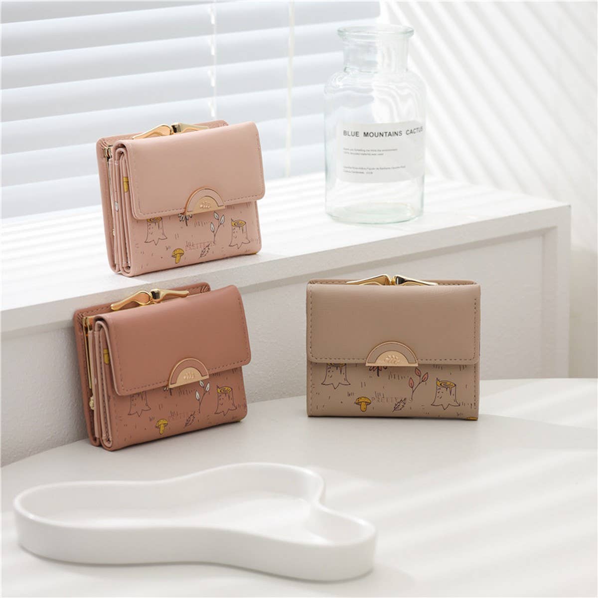 Spring Print 3-Fold Coin Clip Mini Wallet_Cwab06262