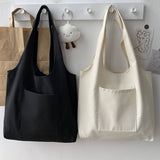 SOLID COLOR LITERARY BLANK HAND PAINTED CANVASBAG_CWAB2131