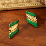 COLORFUL OIL DROP ANGEL WINGS TEXTURE EARRINGS_CWMM3659