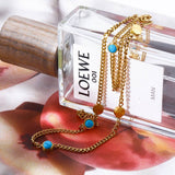 SIMPLE NATURAL TURQUOISE CLAVICLE NECKLACE_CWMM5601