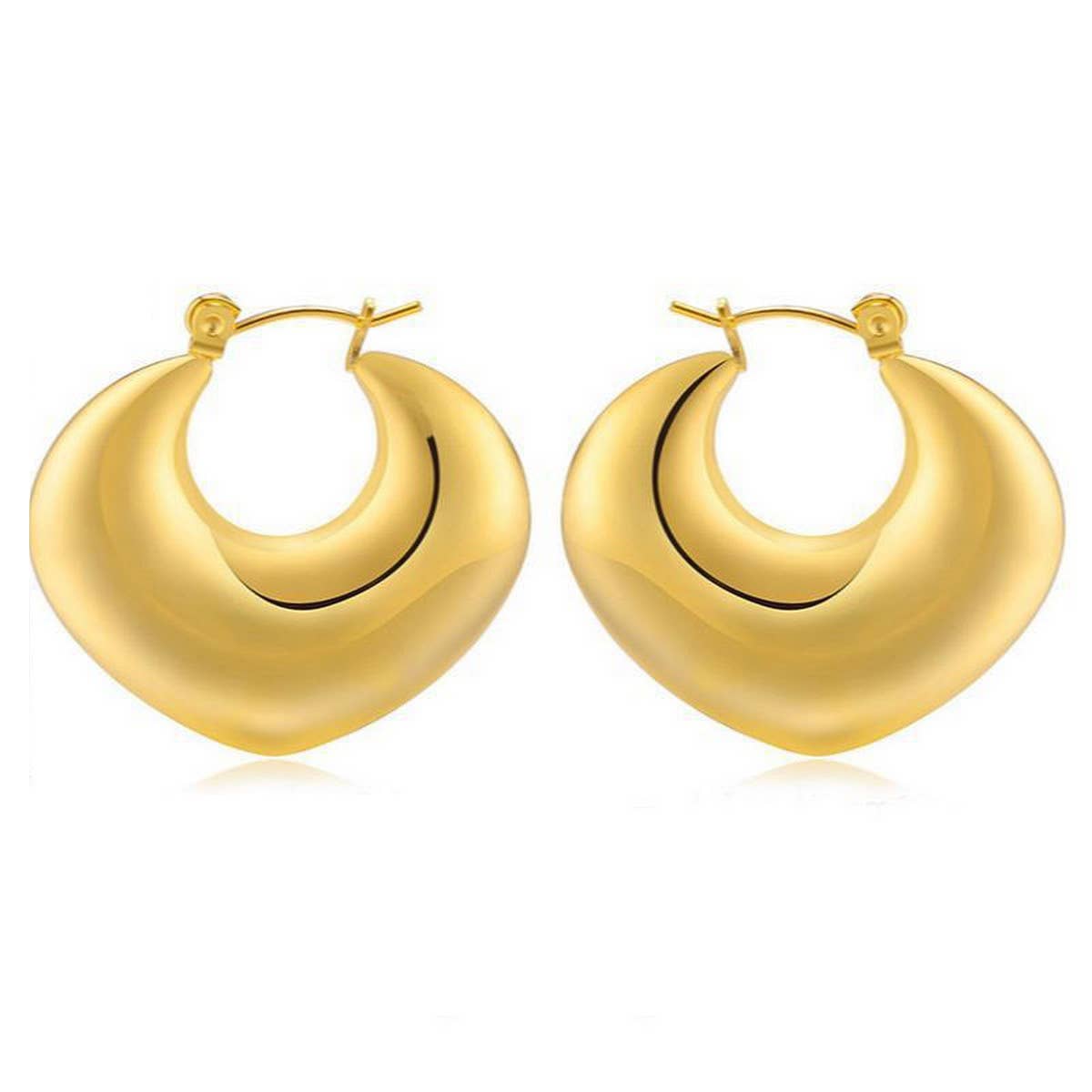 Women Simple Hypoaalergenic Thick Ring Earrings