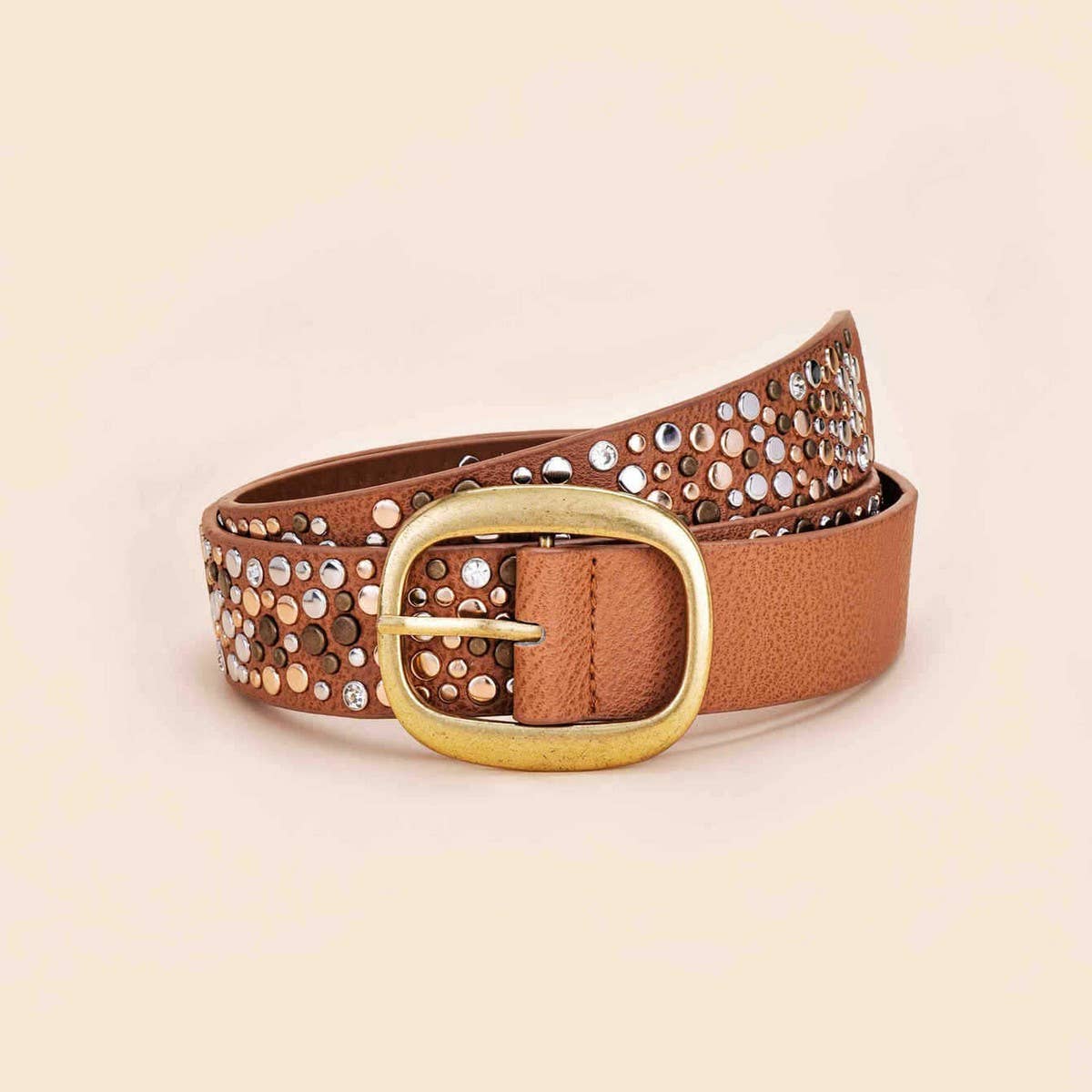 PUNK STREET HEAVY METAL CLAW STUD DIAMOND BELT_CWMM3932