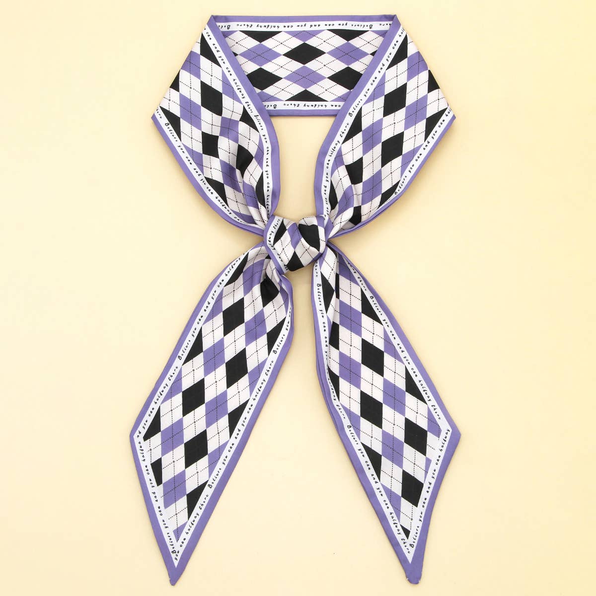 FLORAL LETTER SCARF HAIR TIE BAG RIBBON_CWASC0096