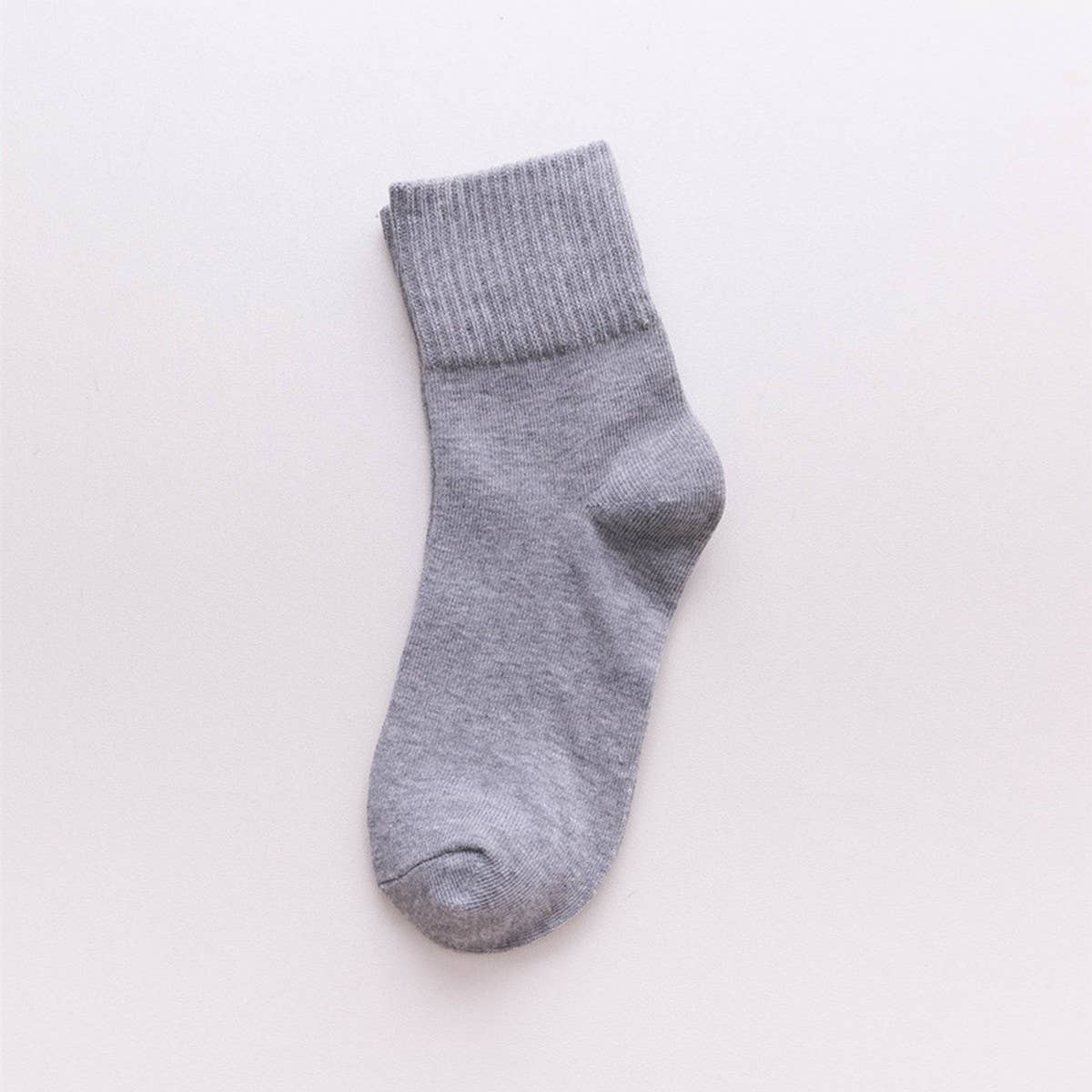 NEW SOLID COLOR HIGH CUFF WOMENS MID CALF SOCKS_CWMS1392
