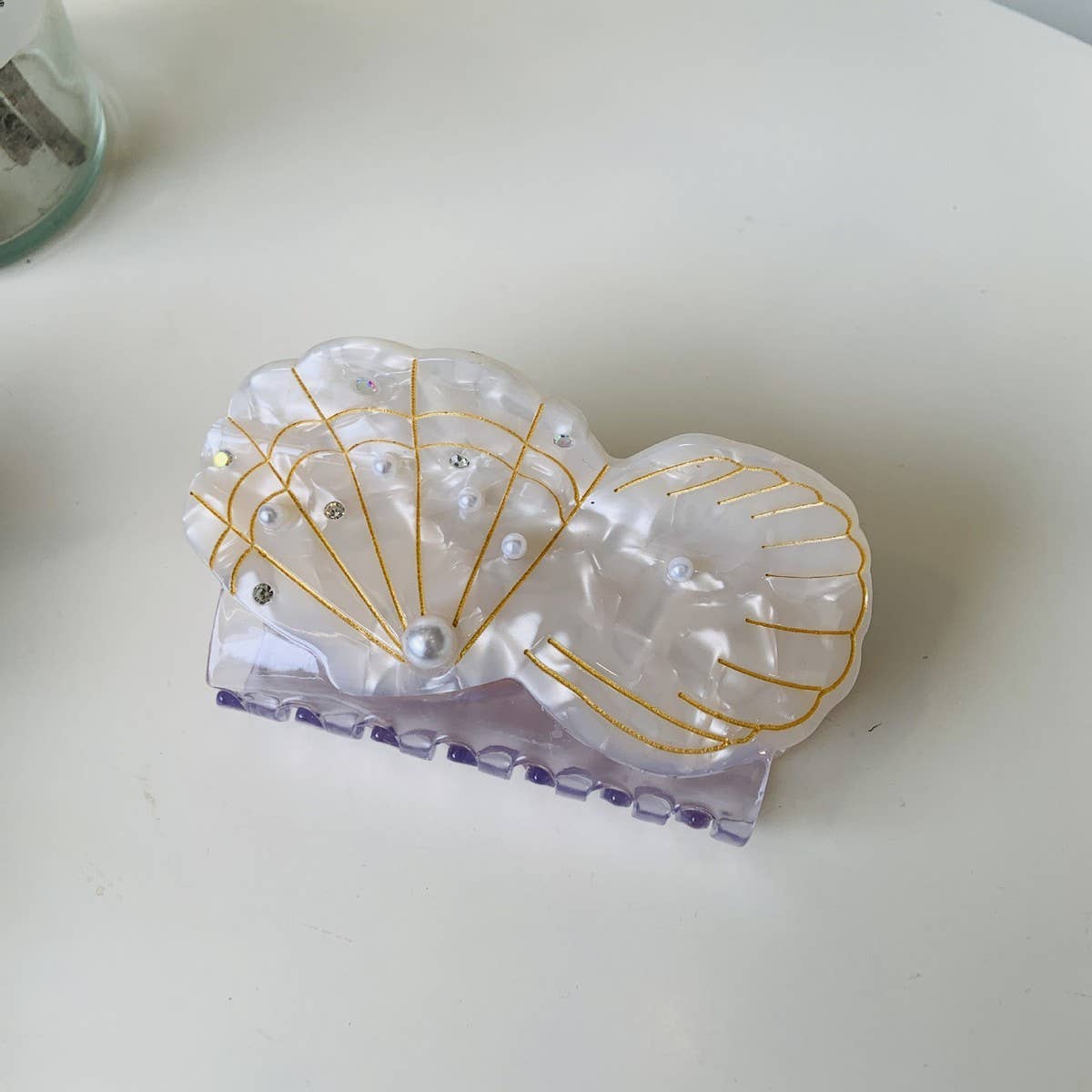 Sea Shell & Lobster Hair Claw, Ocean Animal Clip_Cwaha07131