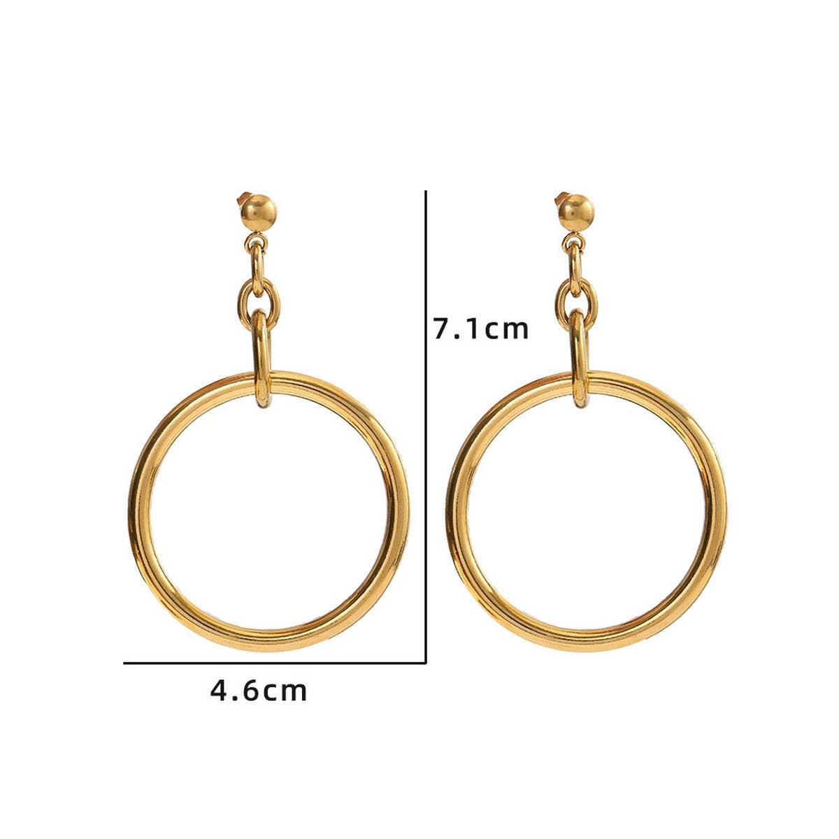 CREATIVE 18K STEEL HOLLOW CIRCLE GEOMETRIC EARRINGS_CWMM8907