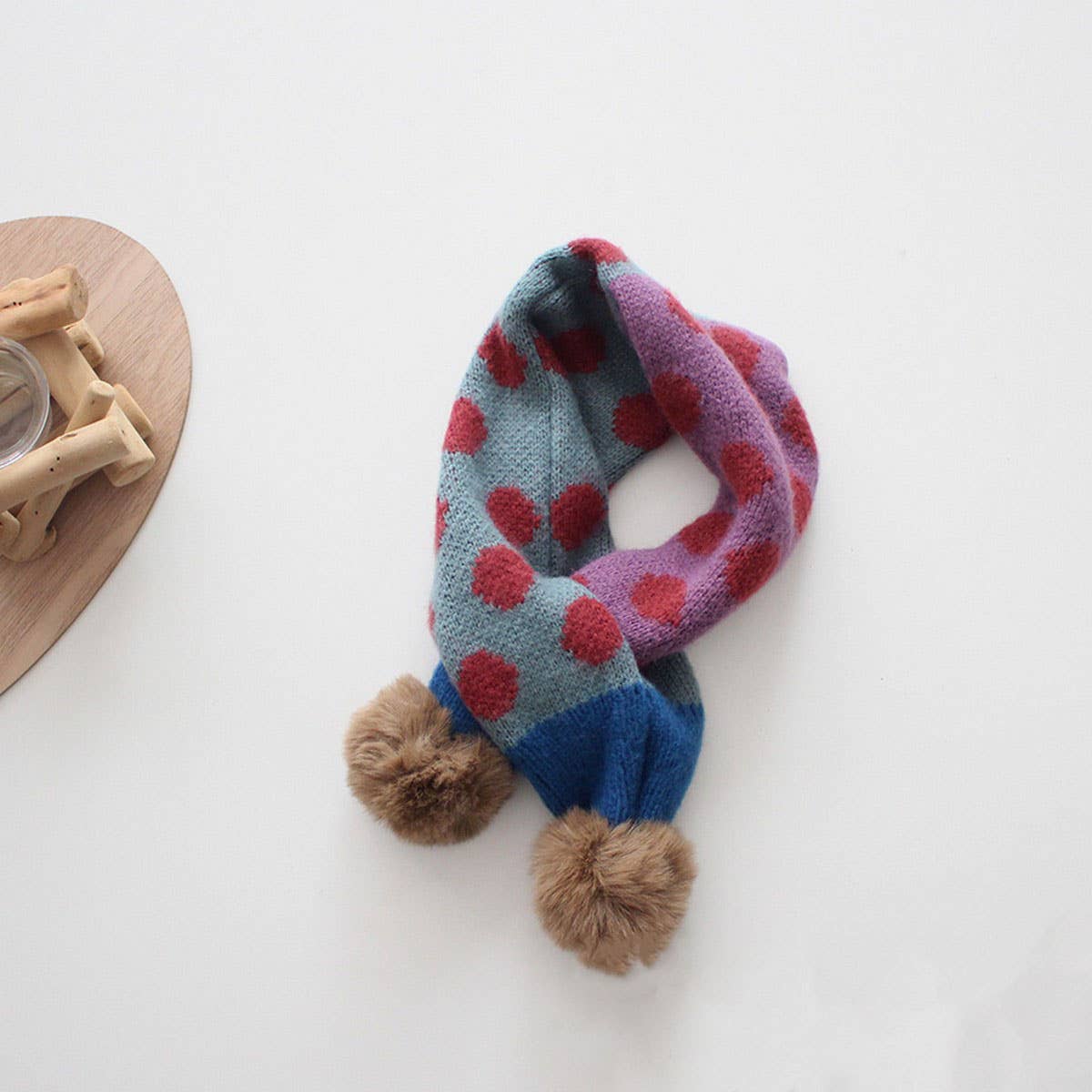 COLORFUL POLKA DOT KNITTED SCARF KIDS NECK SCARF_CWASC2099
