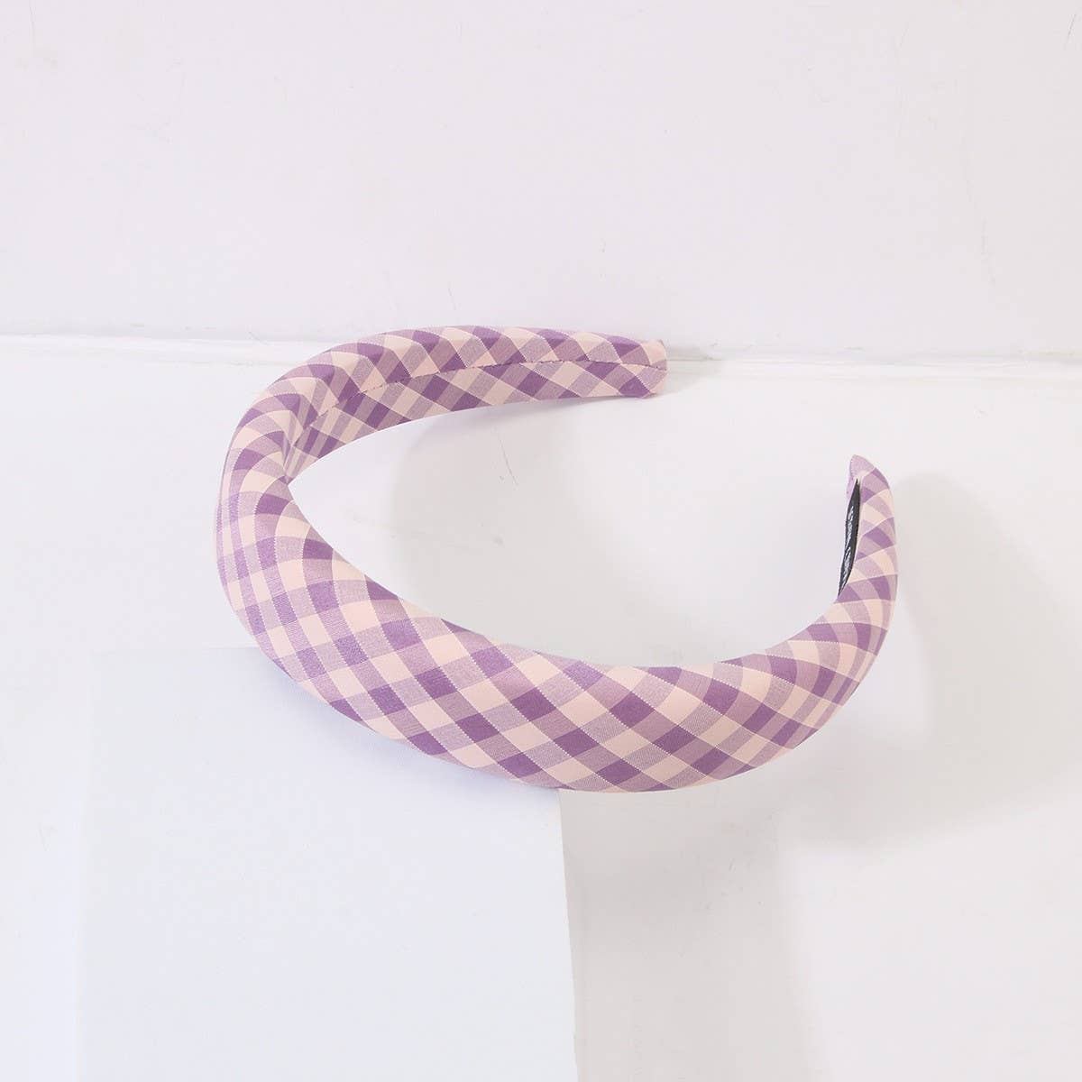 Cwaha1107_Literary Plaid Headband With Wide Edge