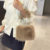 Winter Shoulder Messenger Bag Imitation Fox Fur Bag_Cwab3981