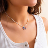 STAR FLAG INDEPENDENCE DAY LETTER BOW NECKLACE_CWAJE1474