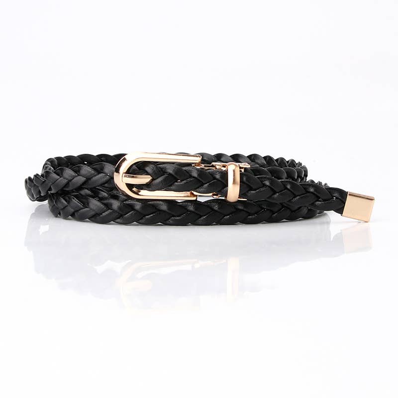 Fashionable Ladies Weave Thin Waist Belts