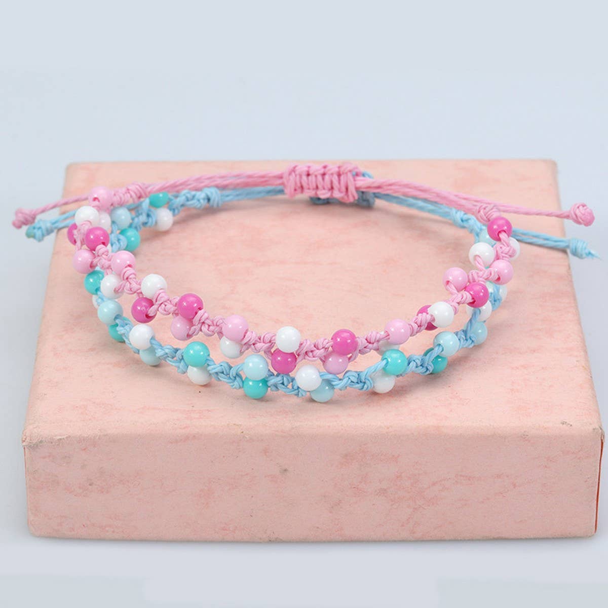 MACARON COLORED BEAD WOVEN BRACELET_CWAJE0728