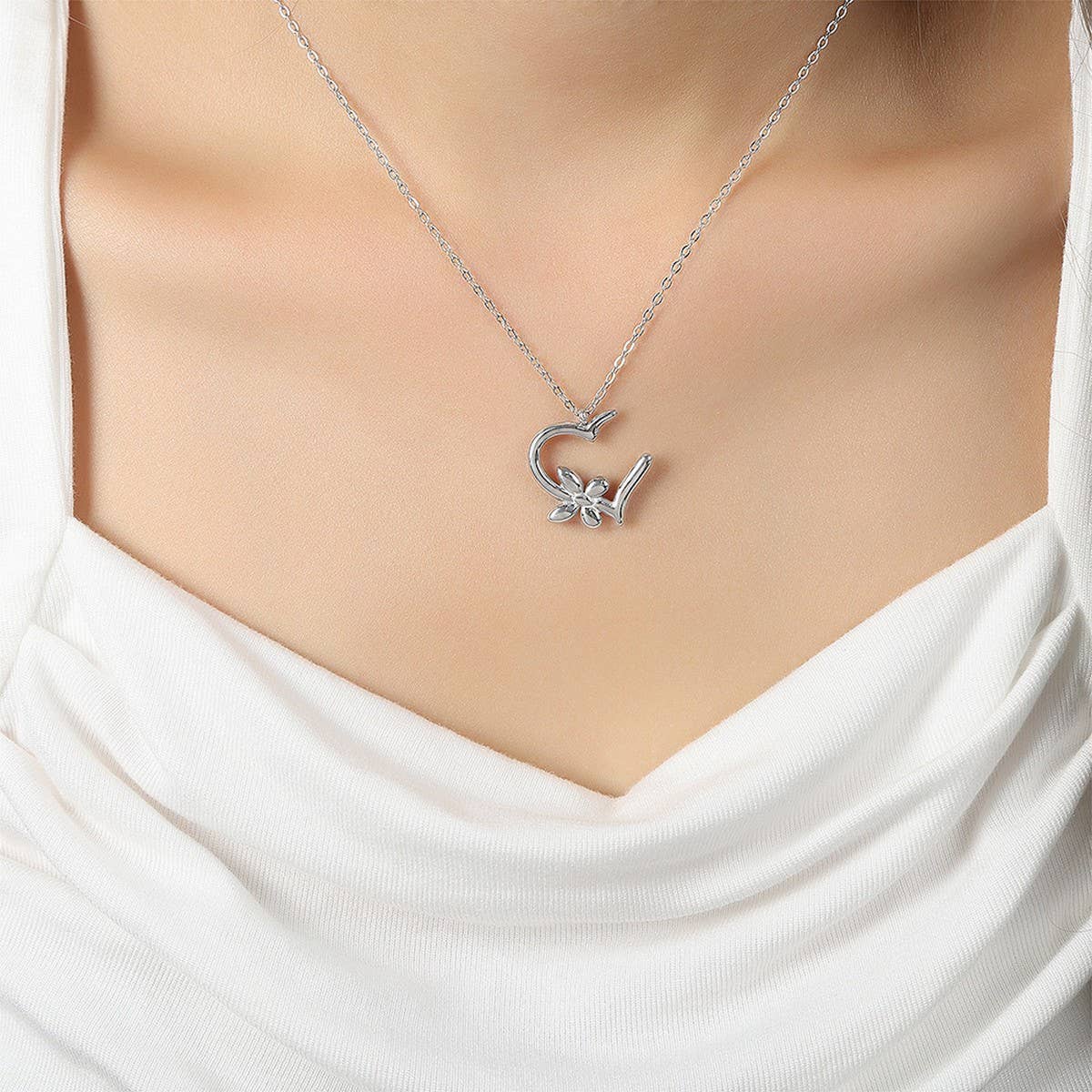 HEART BUTTERFLY FLOWER DESIGN EARRINGS NECKLACE_CWAJE1079