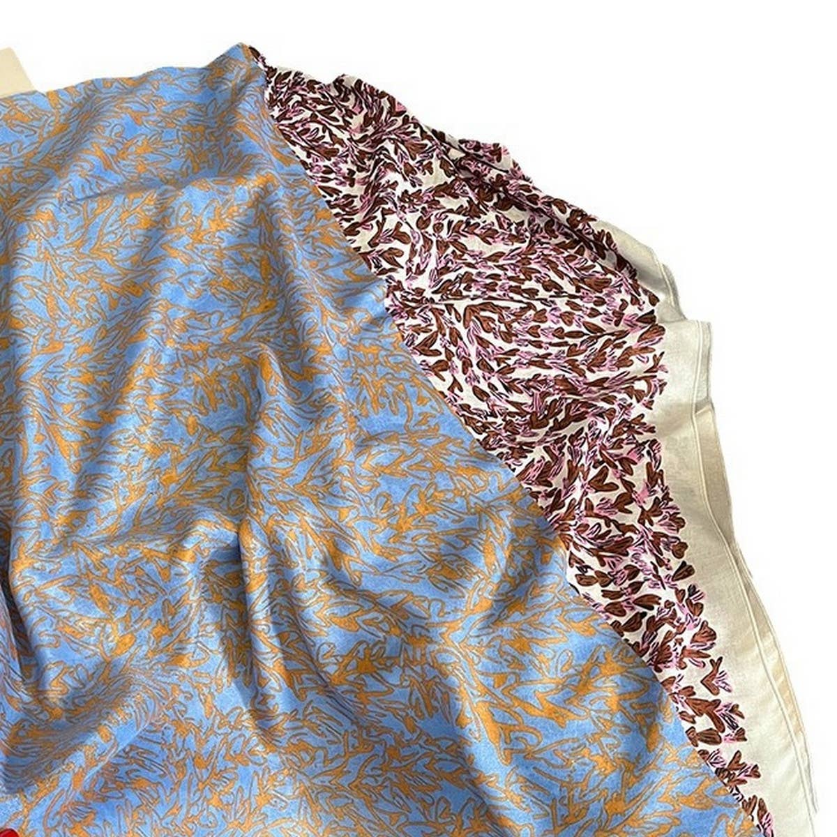 Plaid Cotton Linen Scarf Lightweight Wrap Shawl_Cwasc0595