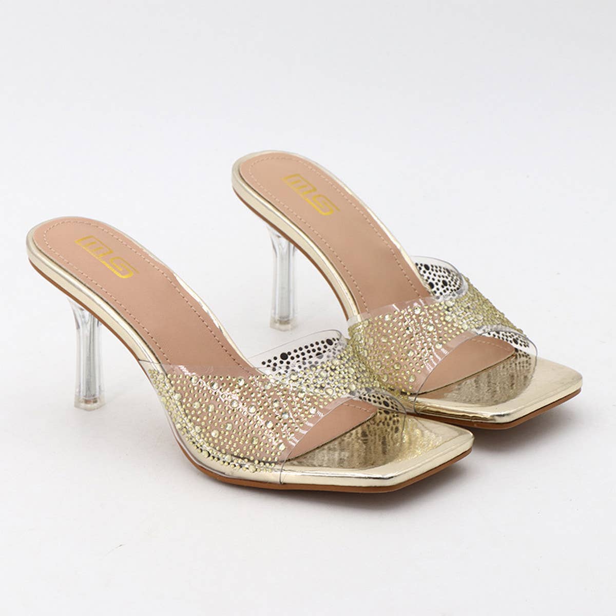 SIMPLE SOLID COLOR RHINESTONE HIGH HEELS_CWSHS0574