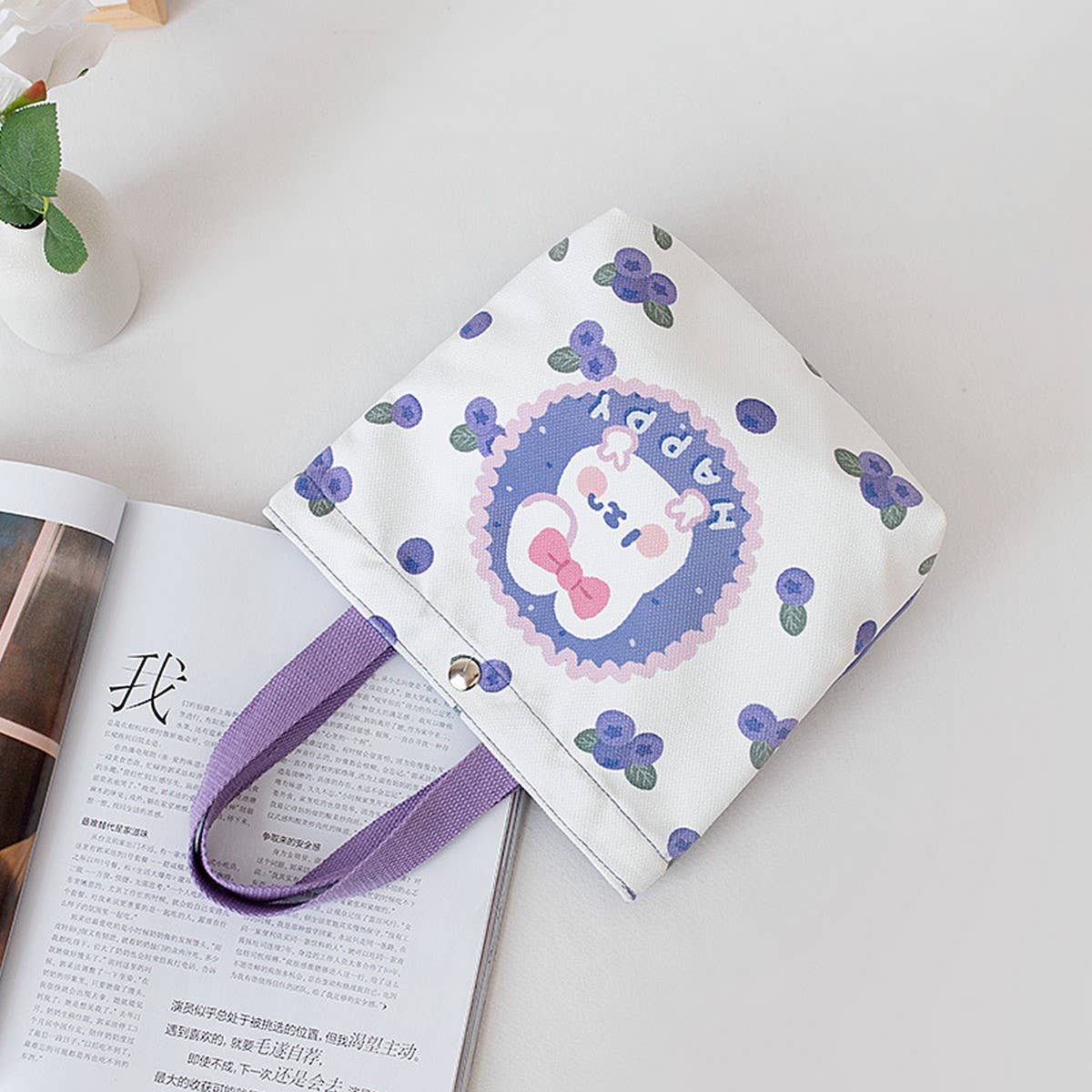 CANVAS HANDHELD LUNCH BAG FOR WOMEN DAILY USE_CWAB5666