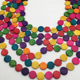 COLORFUL WOODEN DISC LONG MULTI LAYER NECKLACE_CWMM4913